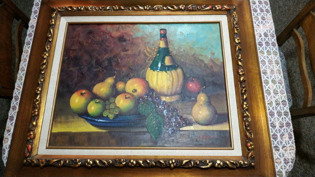 Beautiful Fruit and Wine Painting on Canvas in Arts & Collectibles in Stratford - Image 2