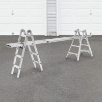 Folding and extending ladder, 11 feet long at max