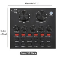 V8 Soundcard Broadcast Mixer Computer, Phone, Podcast,Gaming NEW