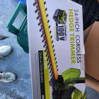 Sun Joe 24-inch 100V Lithium-iON Cordless Handheld Hedge Trimmer (Bare Tool Only) Model # ION100V-24...
