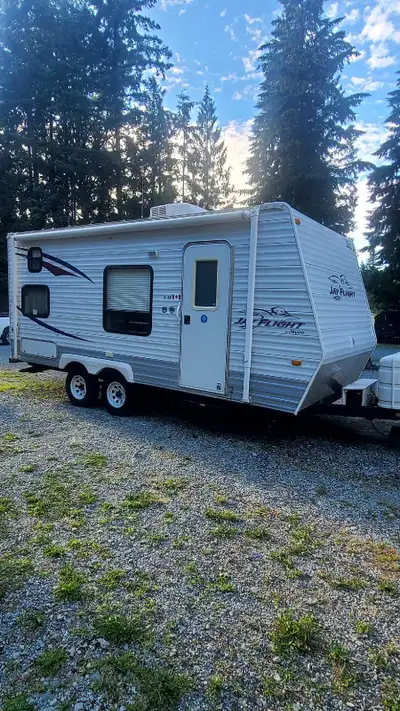 Jayco travel trailer. Easy to tow with 1/2 ton truck. No equilizer bars required. Always stored unde...