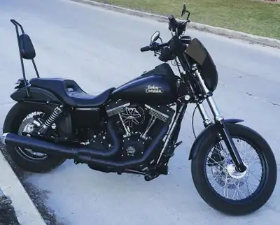 This 2015 Harley Davidson Dyna Street Bob (FXDB) in matte black is loaded with upgrades: * Bassani 2...