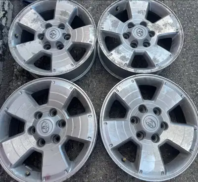 (Pictures 1-5) (4)- 17 inch Alloy rims with 6x139.7 Bolt pattern Suitable for Toyota Trucks, Tacoma,...