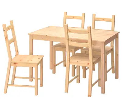 Wood Dining Table and 4 Chairs, View more