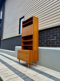 Mid Century Teak Wall Unit/Bar Cabinet From Denmark