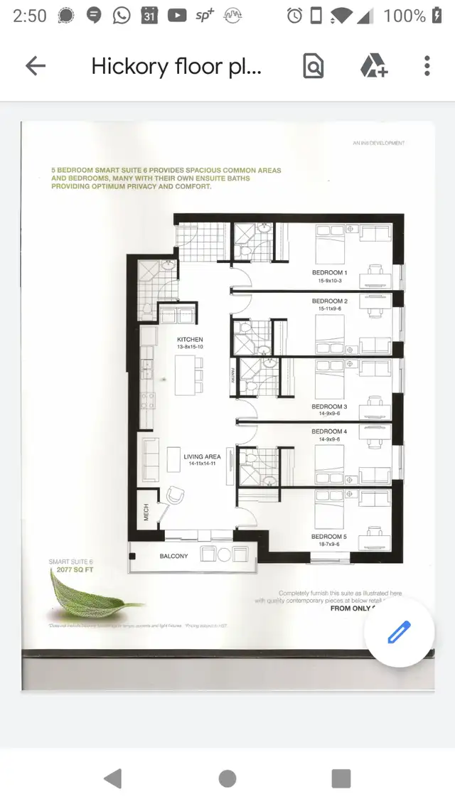 Furnished 5-br condo to share near Wilfrid Laurier U/U Waterloo in Room Rentals & Roommates in Kitchener / Waterloo - Image 3