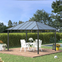 13' x 10' Hardtop Polycarbonate Gazebo Canopy Aluminum Frame