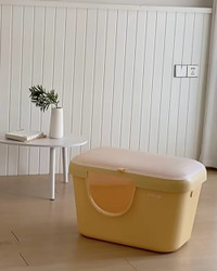 Butter yellow Cat litter box with lid