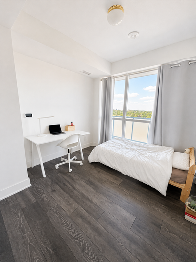Spacious private room in newly built Condo. Available August 1, 2026 for a female roommate who is qu...