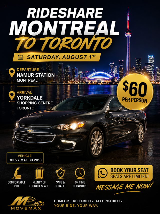  Montreal ➜ Toronto Ride – Saturday, August 1