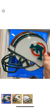 Stained glass Miami Dolphin Helmut