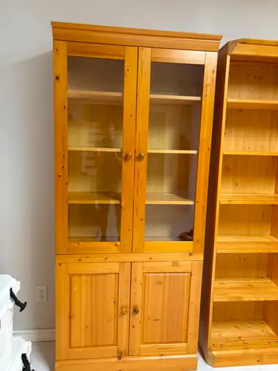 Pine Bookcase/China Cabinet for Canwood Apex Wall System, View more
