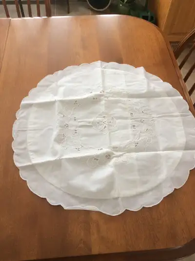 White lace round pillow sham, View more