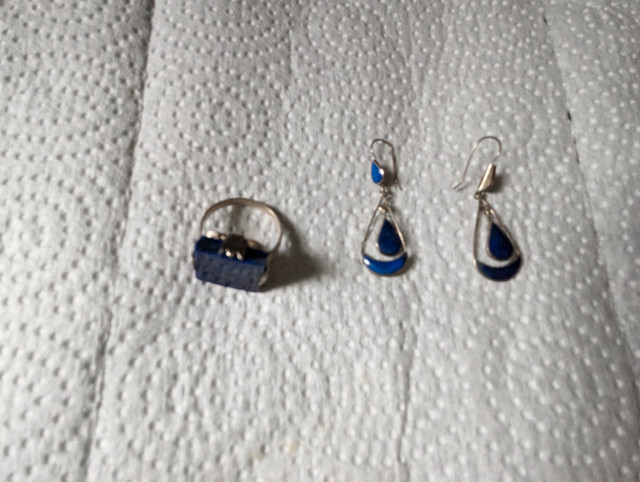 Antique lapis stone ring earring set in Jewellery & Watches in Guelph - Image 4