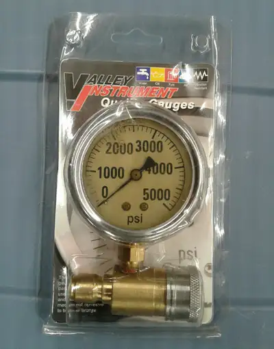VALLEY INDUSTRIES 5,000 PSI In-Line Pressure Gauge, View more
