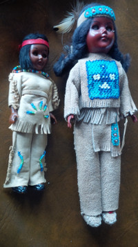 2 Vintage Carlson Cultural Dolls, Native American Dolls