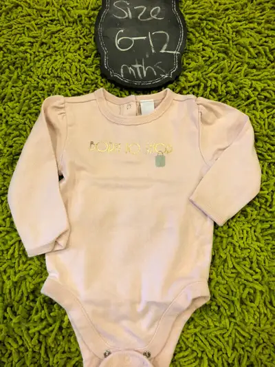 Light pink Born to Shop long sleeves onesie 6-12 months, View more