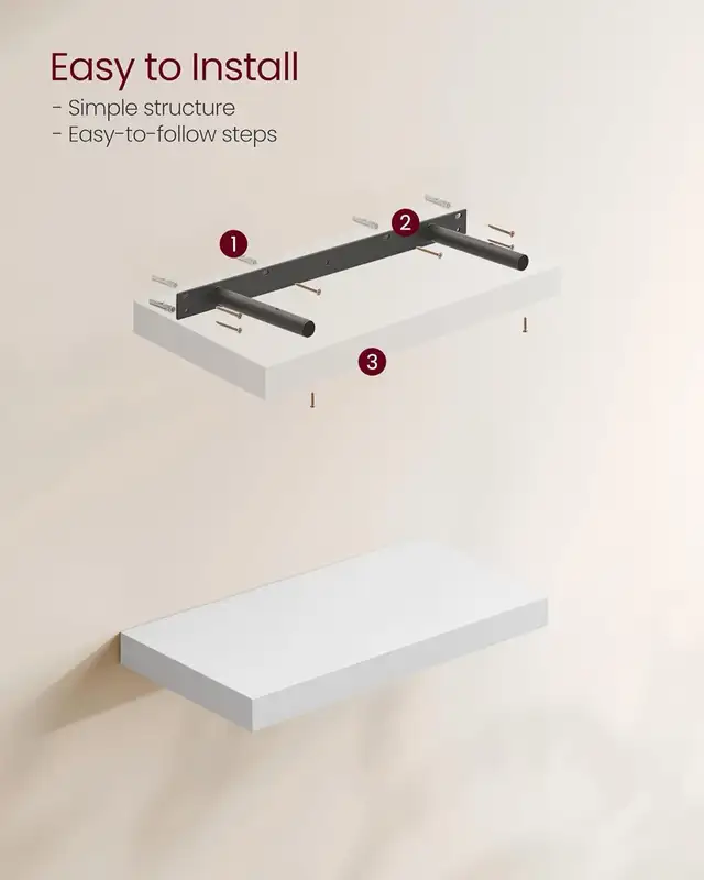 Wall Shelves Set of 3, Floating Shelves, Wall Mounted, 8 x 15.7  in Home Décor & Accents in Markham / York Region - Image 5