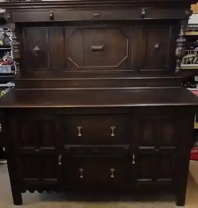 You Deserve Quality – This Is It! Solid Dark Oak Sideboard ✓ 2 Large Drawers ✓ 2 Spacious Cupboards...