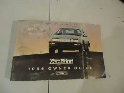 1986 Merkur XR4TI Owners Manual. Fair Condition. Complete and fully useable. See Pictures. $10 picke...