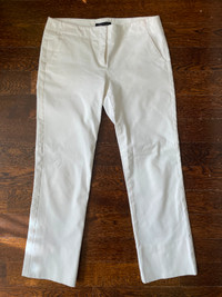 Theory White pants with cute back slit.  Size 8.