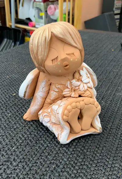 Vintage , Ange de Noël en terre cuite de la Croatie , View more