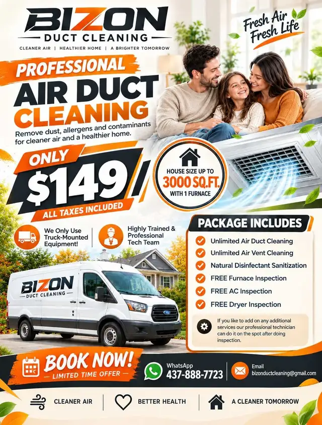 Ducts and Vents Cleaning Services - $149 | Edmonton 