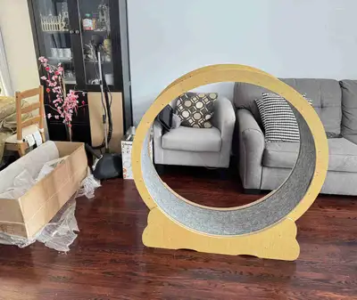 43.3-inch Large Cat Exercise Wheel for Indoor Cats - Silent Running Cat Treadmill with Safety Lock,...
