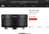 ISO: Fuji H Mount Adapter G (Wanted)