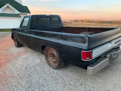 1981 square body, roller, low rider, dropped spindles, lowered rear leaf suspension on 265/285 35 R...