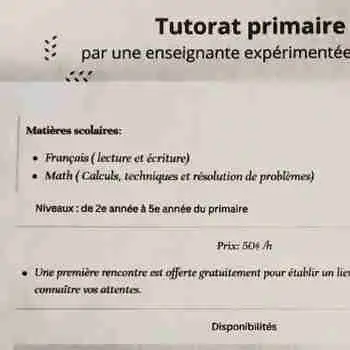 Primary tutoring: 2nd to 5th grade63760466707969120