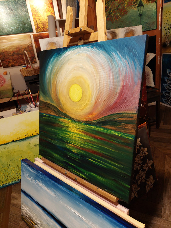 Original Oil Painting - Sunset Magic in Arts & Collectibles in Hamilton - Image 3