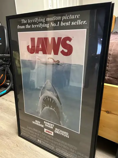 24”x36” movie poster in glass frame