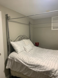 Silver rod -  double size-  bed frame - only