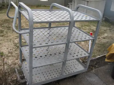 Handy Utility Cart with 8"X2" wheels. Measures 24"WX 46"L X 48"H, View more