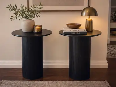 black fluted end tables, View more