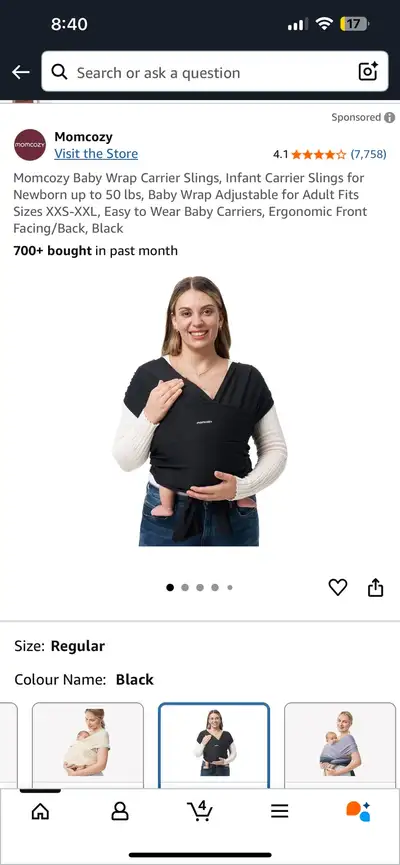 Momcozy Baby Wrap Carrier Sling, View more