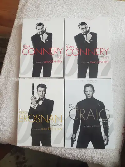 James Bond Collection. Two Sean Connery Collection. one Pierce Brosnan Collection one Daniel Craig C...
