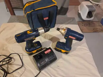 Ryobi 18v Drill and Impact Driver set, View more