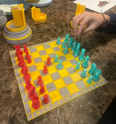 3D print New Castle Chess Set with Easy storage New print