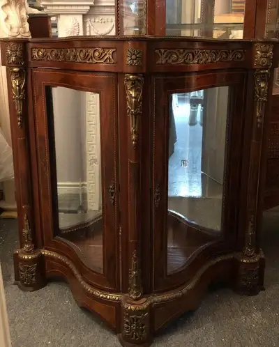 French style vintage display cabinet with bronze, View more