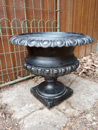 Vintage Heavy Cast Iron Planter, Urn