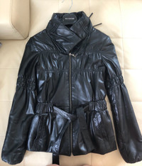 Danier and Roots leather jackets