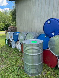 45 gallon steel and plastic barrels