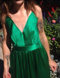 Silk Green Contrarian Maxi Dress