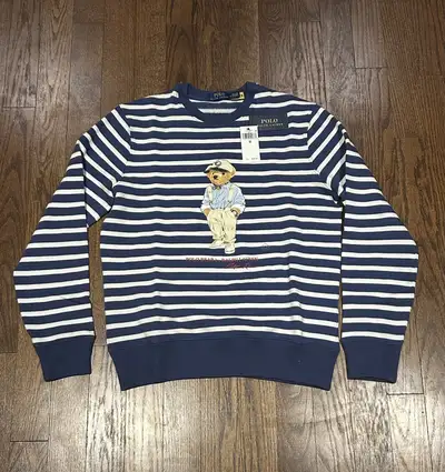 Polo Ralph Lauren Polo Bear Striped Fleece Crewneck - Brand New, View more