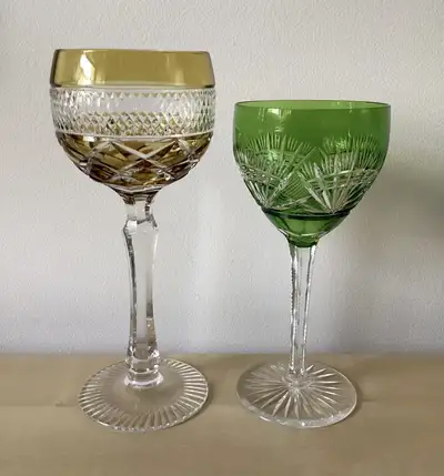 PRICE DROP! 2 VTG Lead Crystal Wine Glasses Goblets GERMANY, View more