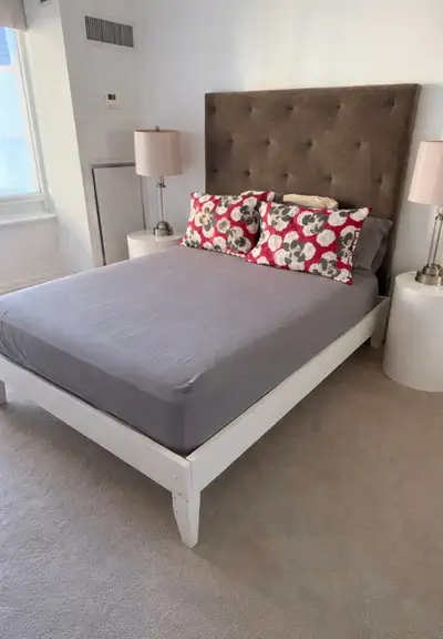 West Elm Double Bed Frame and Headboard - Excellent Condition, View more
