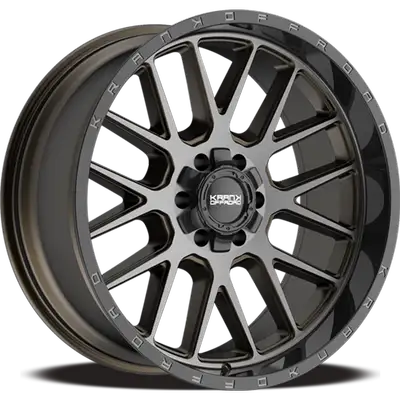 New KRANK OFFROAD K10 FUSE BRONZE DARK TINT W- GLOSS BLACK BARBARREL 22X10 6x135 / 6X139.7 Offset: -...