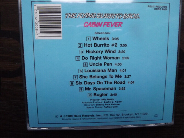 FS: (RARE) The Flying Burrito Brothers "Cabin Fever" CD in CDs, DVDs & Blu-ray in London - Image 2